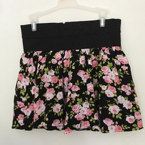 a woman’s mini skirt with flowers